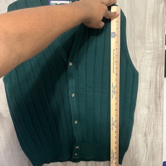 Vintage Shenandoah Green Knit V-Neck Sweater Vest - Men's Size XL - Picture 7 of 10
